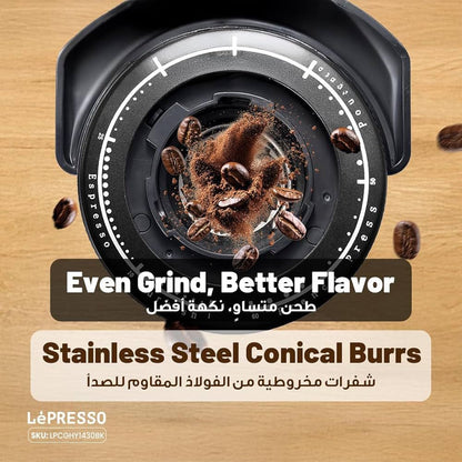 LePresso Conical Burr Coffee Grinder