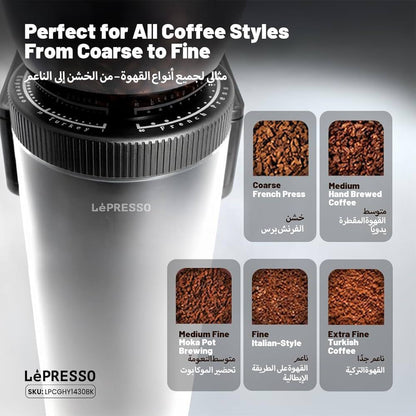 LePresso Conical Burr Coffee Grinder