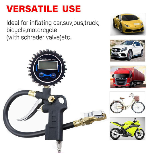 Digital Tire Inflator Gun with Pressure Gauge