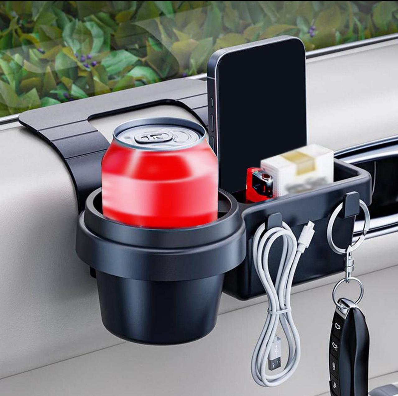 2-in-1 Car Cup Holder & Storage Organizer